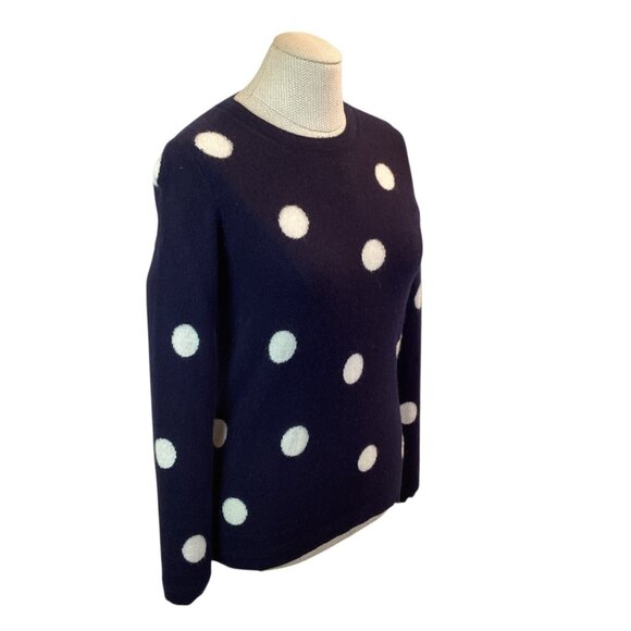 Boden Womens Cashmere Polka Dot Sweater Small Navy/White - Picture 4 of 9